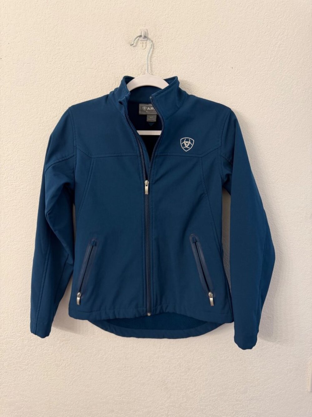 Ariat Womens Tek Softshell Jacket size Small Blue Full-Zip Lightweight Water-Res